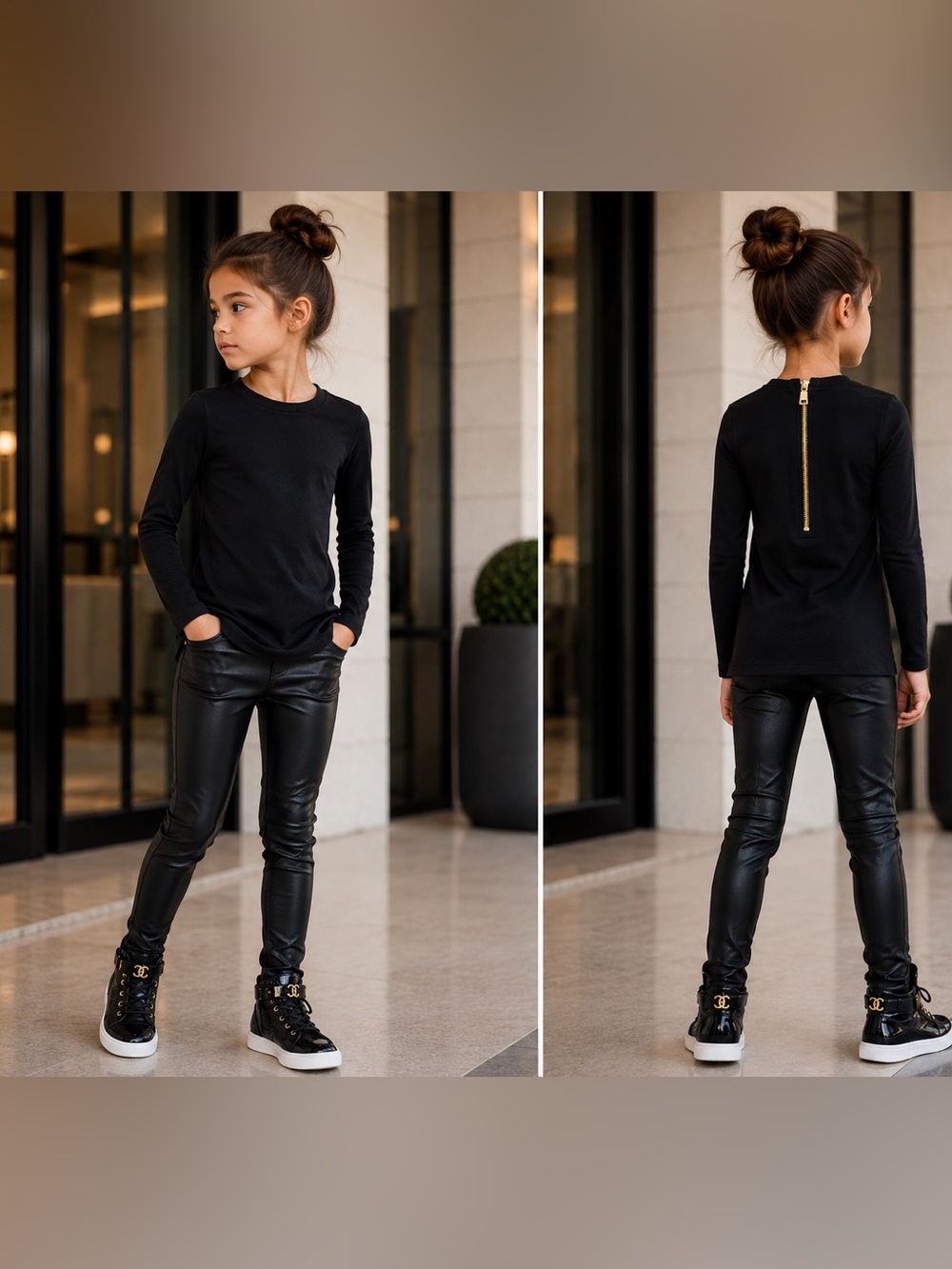 Black kids size 4 t Long Sleeve Top